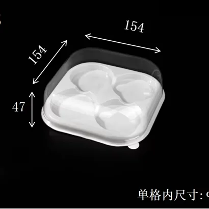 Wholesale bakery packaging box dessert cake  roll cut transparent white box