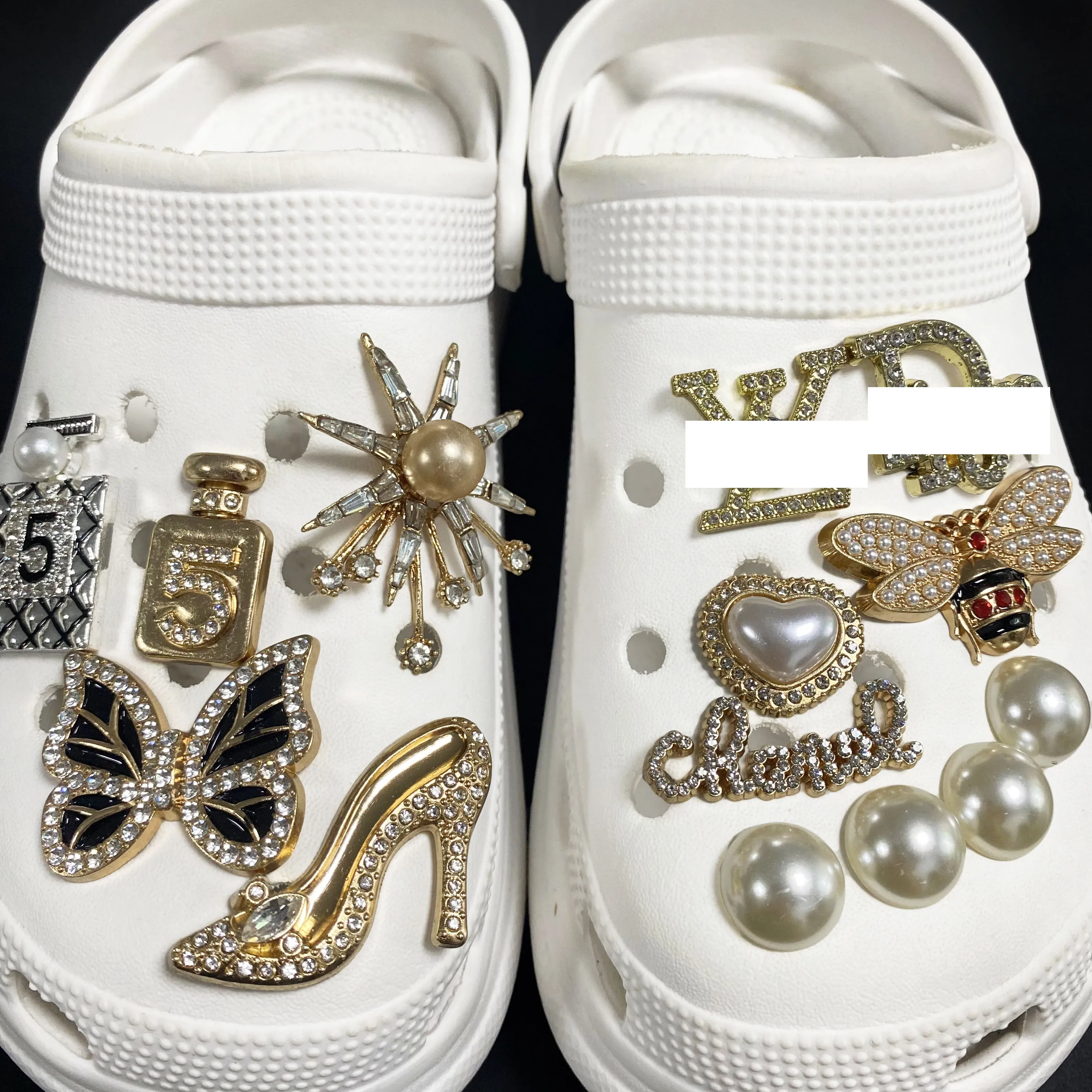 Wholesale Women Diy Designer Crystal shoe charms disigners metal croc shoe charms for clog shoes decoration wholesale