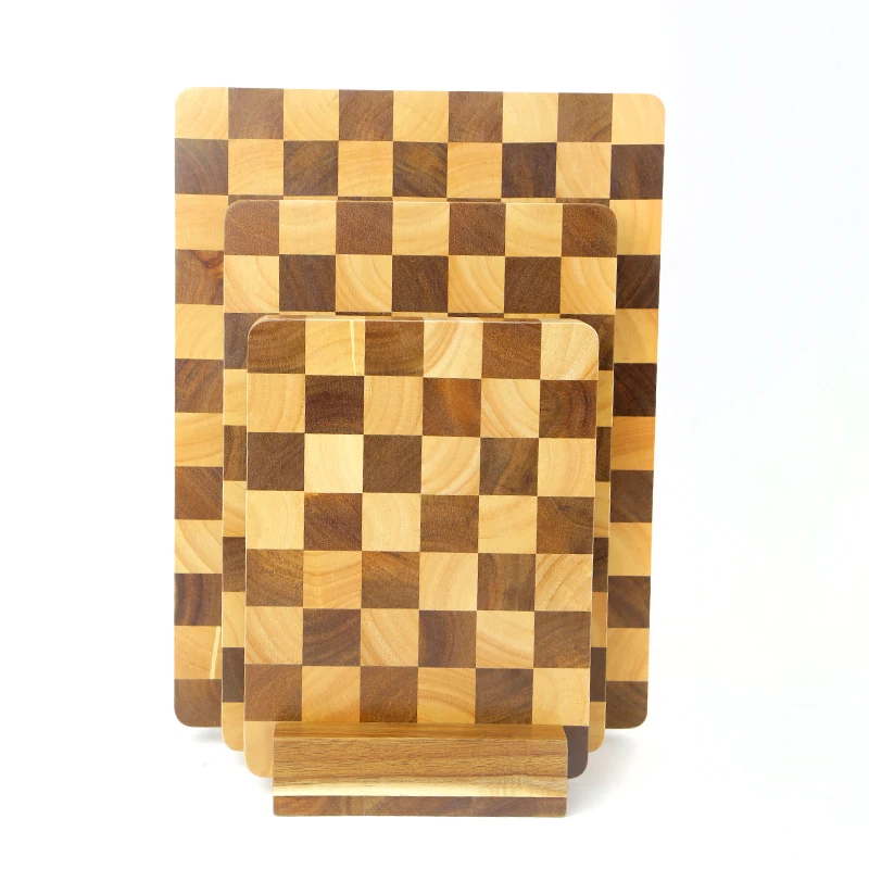 Wooden  checkerboard Cutting Boards For Kitchen  with Holder Cutting Board Wood Wooden Chopping Board