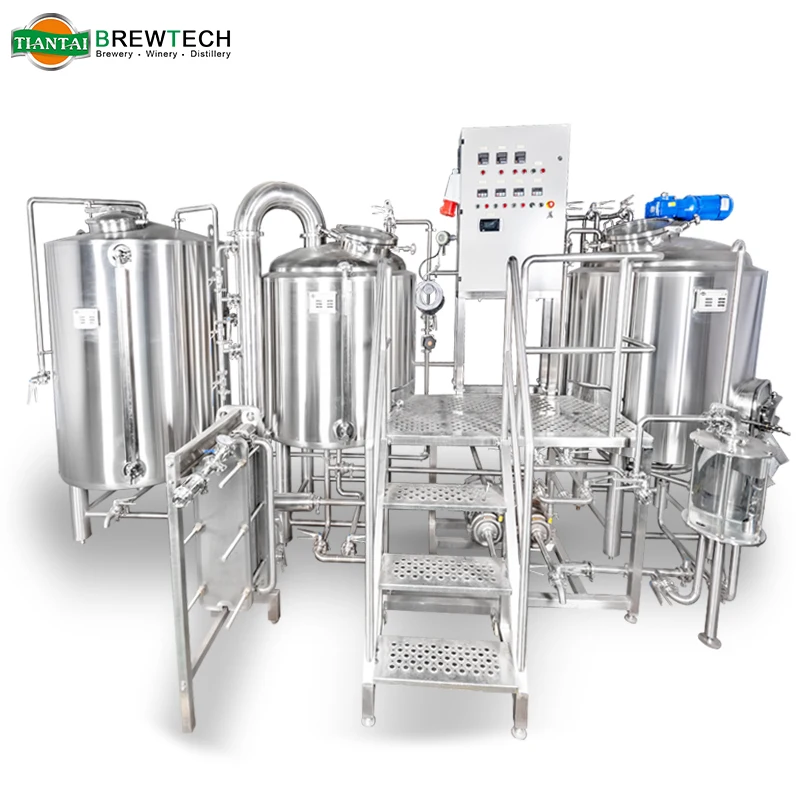 Электрическая Пивоваренная система Tiantai 400L 4HL с двумя сосудами пивоваренное