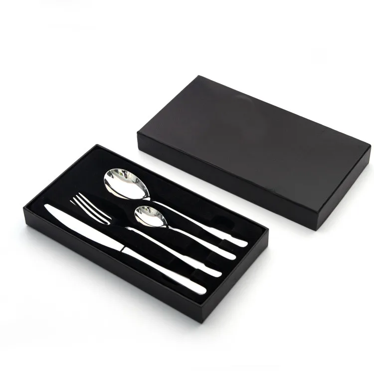 Modern luxury quality hand made 24pcs cutlery set  24 piece stainless steel flatware set in box