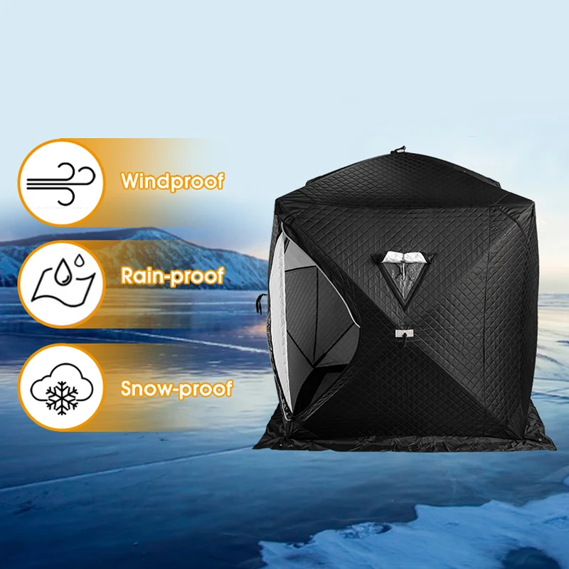 Ice Cube Winter Fishing Tent Square Hiking Tent Dry Steam Sauna Outdoor Portable Sauna Tent