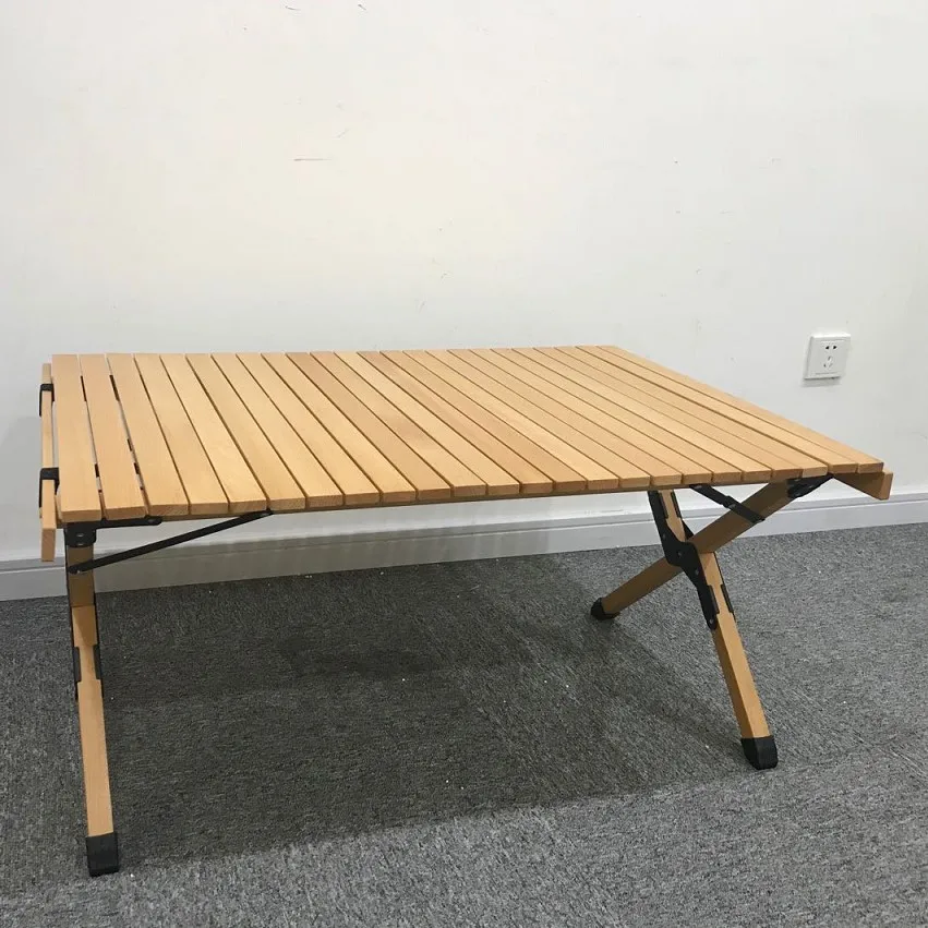 2019 New Style Beech Wood Portable Folding Camping Table