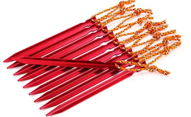 Outdoor Aluminium Alloy Tent Peg with Rope Camping Equipment