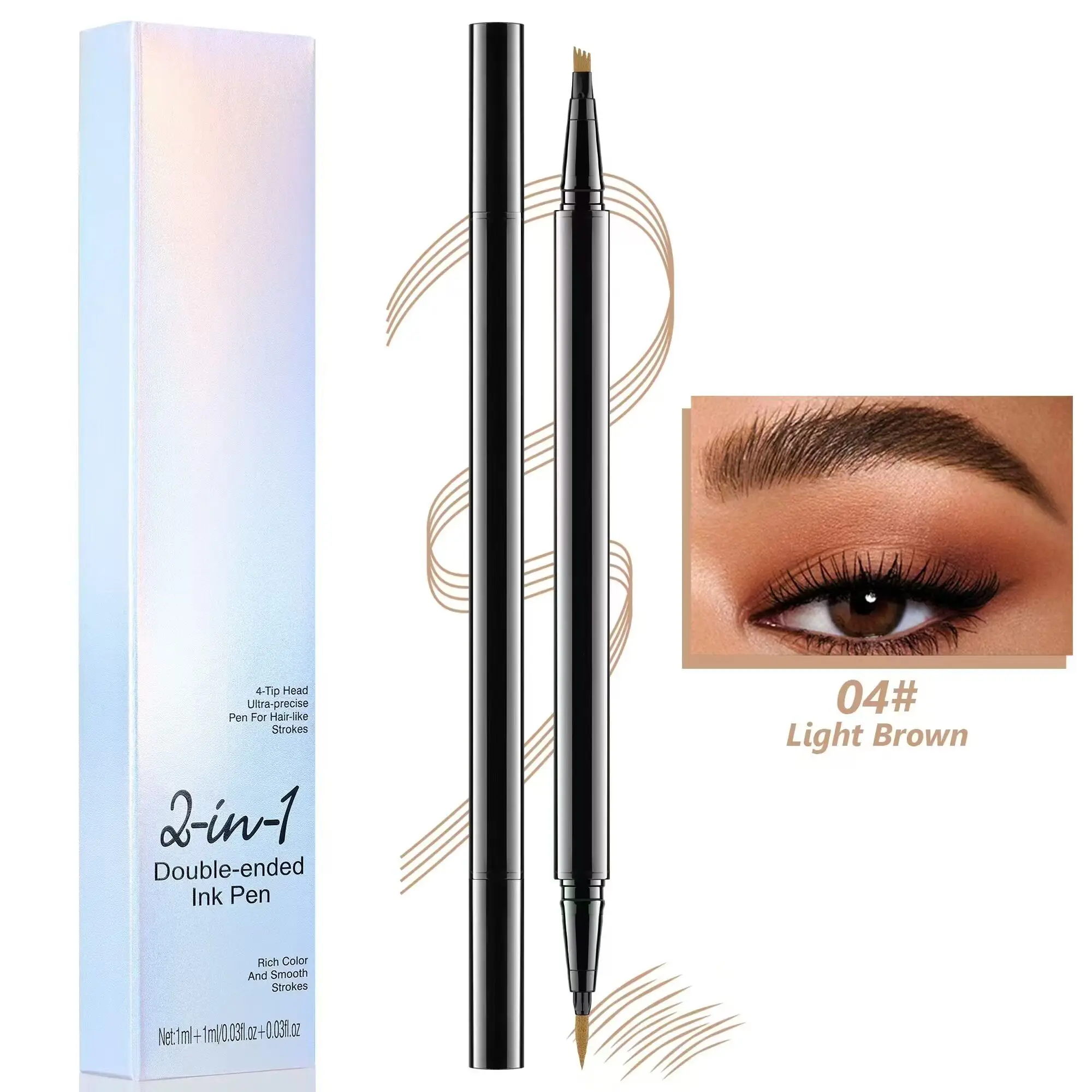 Eyebrow Pencil Custom Brown Black Eye Makeup Waterproof Long Lasting Vegan Brow Pencil Cosmetics Eyeliner Pen