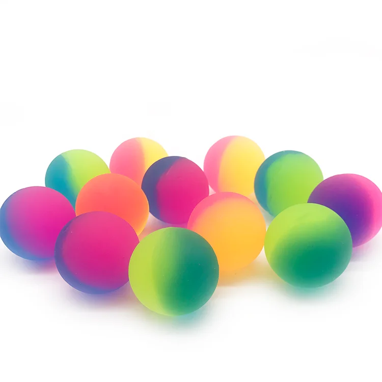 Colorful bright solid 42mm bouncy ball various design  high rubber bouncing ball