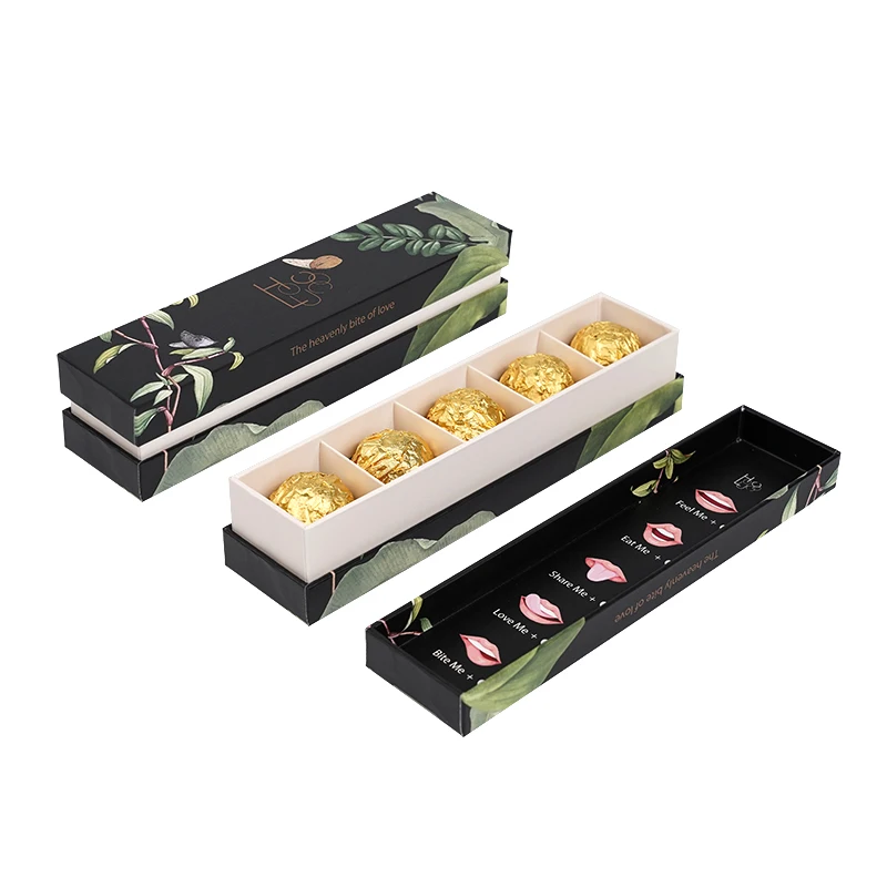 Recyclable Chocolate Rigid Paper Box Set Gold Foil & Embossing Matt & Glossy Lamination UV Coating Industrial Use for Food
