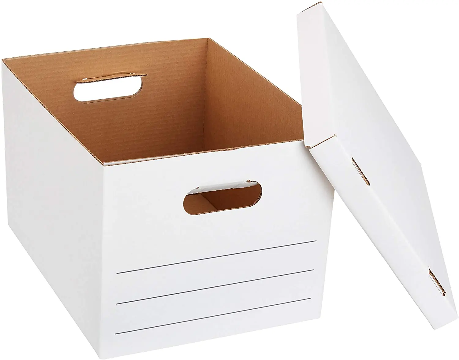 Custom Shipping Mailing Box Classic Moving Bankers Boxes Corrugated Paper Box With Easy Carry Handles