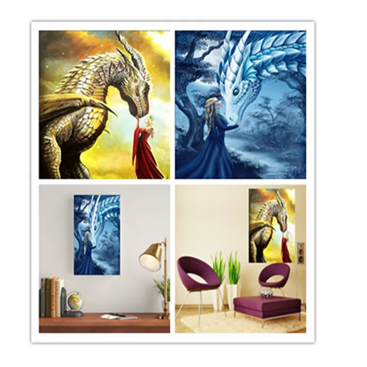 
Diamond cross stitch modern living room decoration mural full of diamond dragon 5d diamond painting 