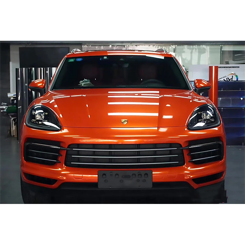 1.52*18m Brilliant Orange super glossy metallic car vinyl wrap stickers auto wrap