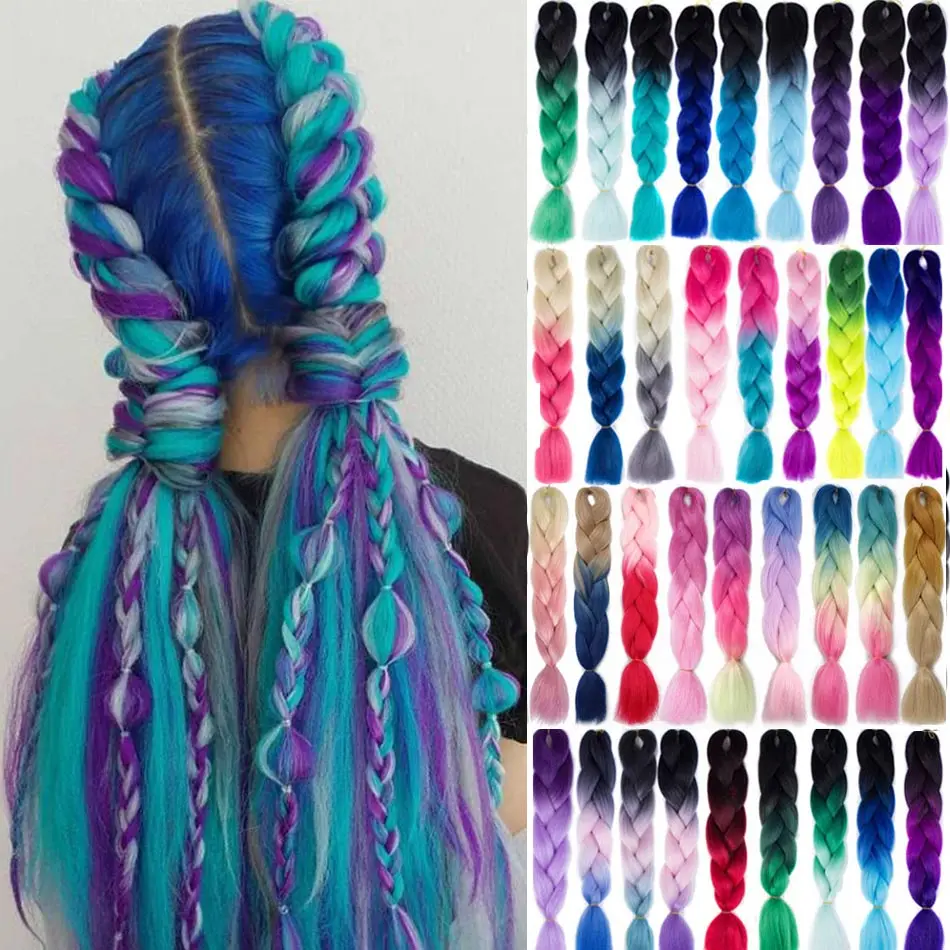 FH Free Sample Crochet Yaki Style Jumbo Xpression Afro Braid Bulk Hair Synthetic Jumbo Hair For Braids