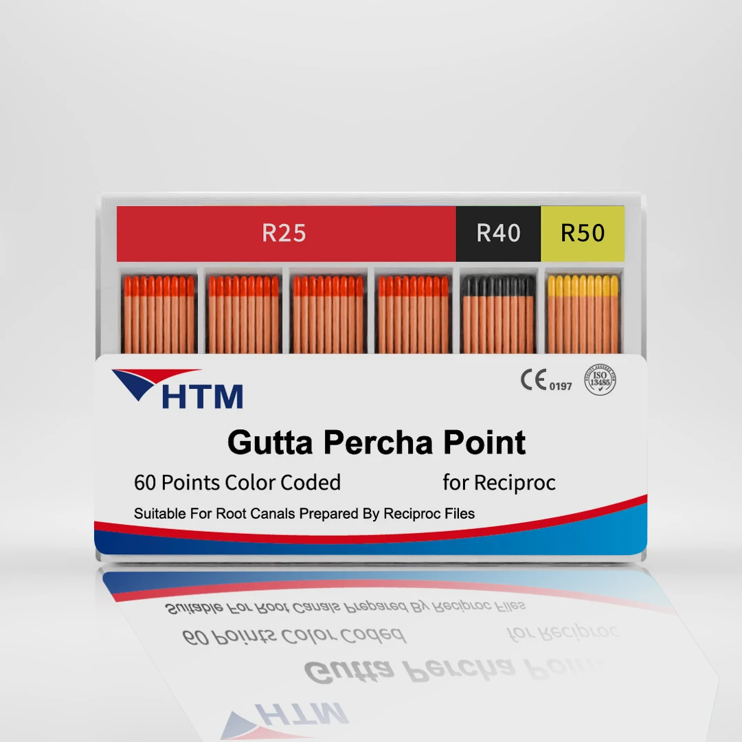 HTM Dental Consumables Material OEM Manufacturer Dental Endodonthic Root Canal Filling Material Radiopacity Gutta Percha Points