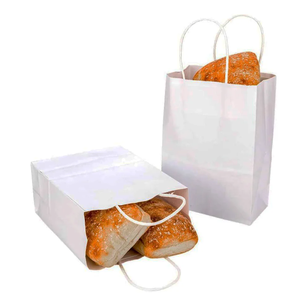 Reusable packaging Take away custom wholesale white Kraft paper Bread Coffee shop Snacks Cookie bag