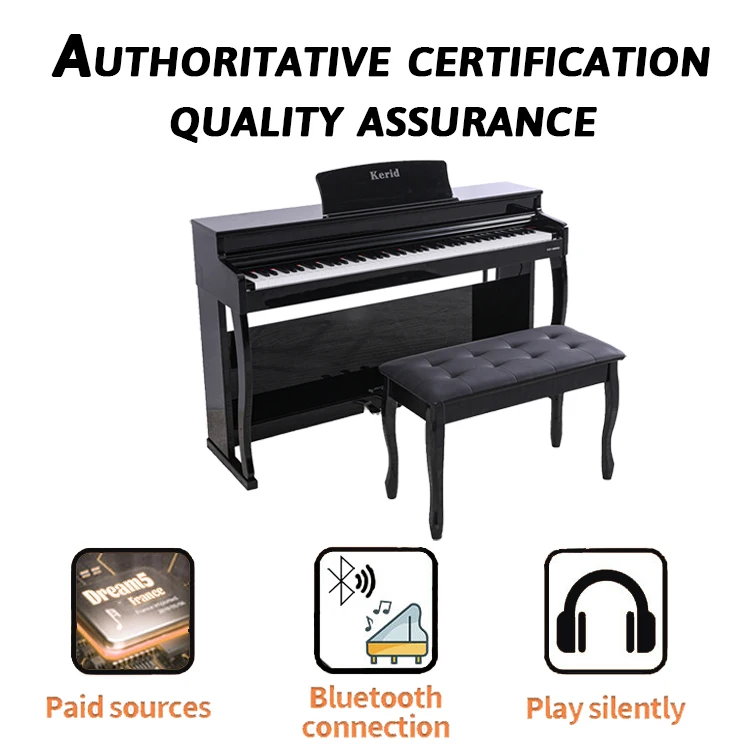 KERID Professionnel Acoustic Beginner Piano Kids Upright Electronic Keyboard Instruments 88 Keys Weighted Electric Digital Piano