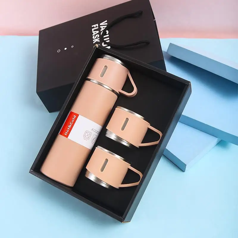 500ML Custom logo Thermos set Vacuum Flask Double Walled Insulated Sports Stainless Steel Water Bottle