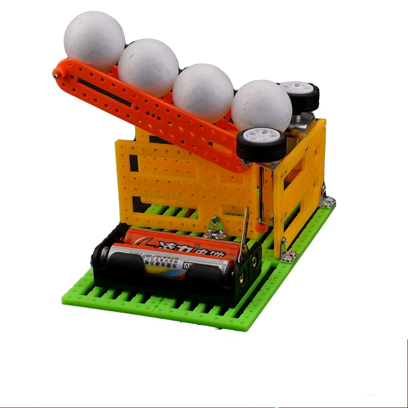Automatic Tee Machine DIY Gizmo for Primary School Kids Educational Wood Toy for Creative Fun Science Experiments Box Package