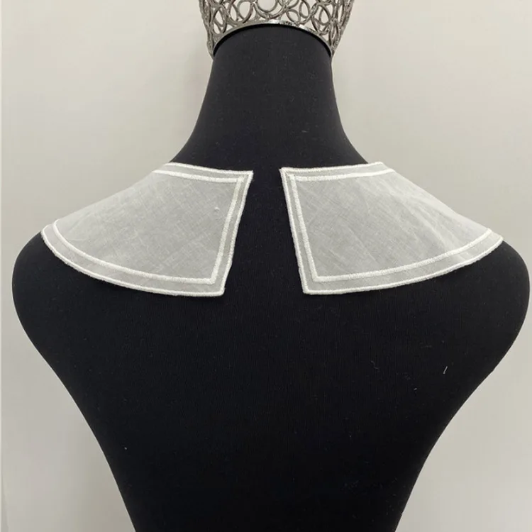 MSBJ0394 Stock Hot Sale Beautiful  Cotton  Hollow-out Water Soluble Lace  Embroidery Neckline