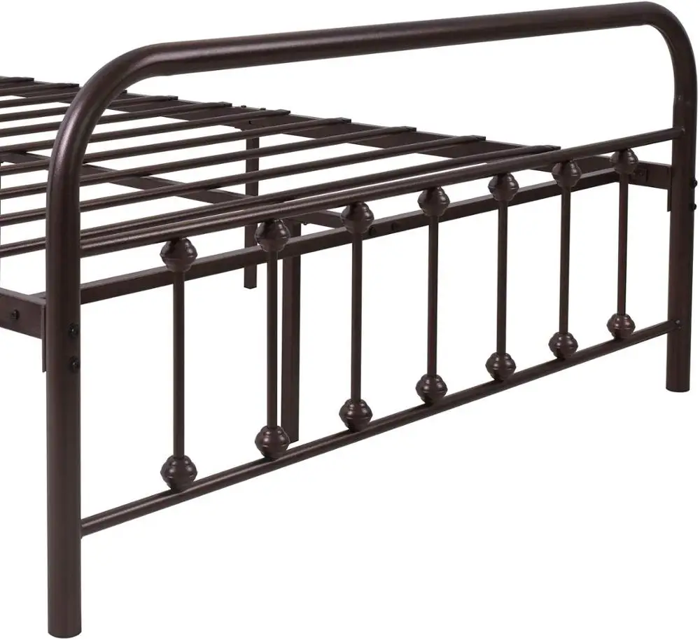 Metal Bed Frame Full Size with Headboard and Footboard Single Platform Mattress Base Metal Tube and Iron Art Bed