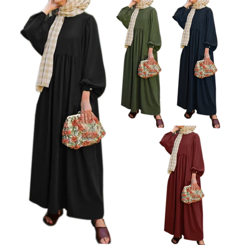 Large size kaftan dresses women prayer summer dress 2023 casual africa islamic clothing abaya dubai muslim dress
