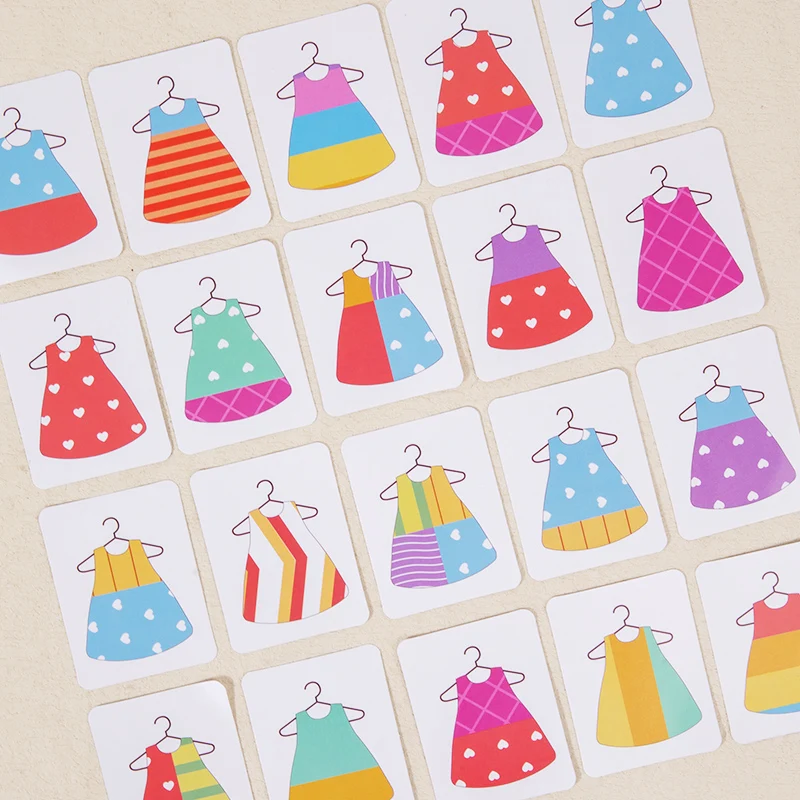 Children Change Clothes Game Montessori Color Matching Drawing Board Memory Intelligence Card Game  for Kids