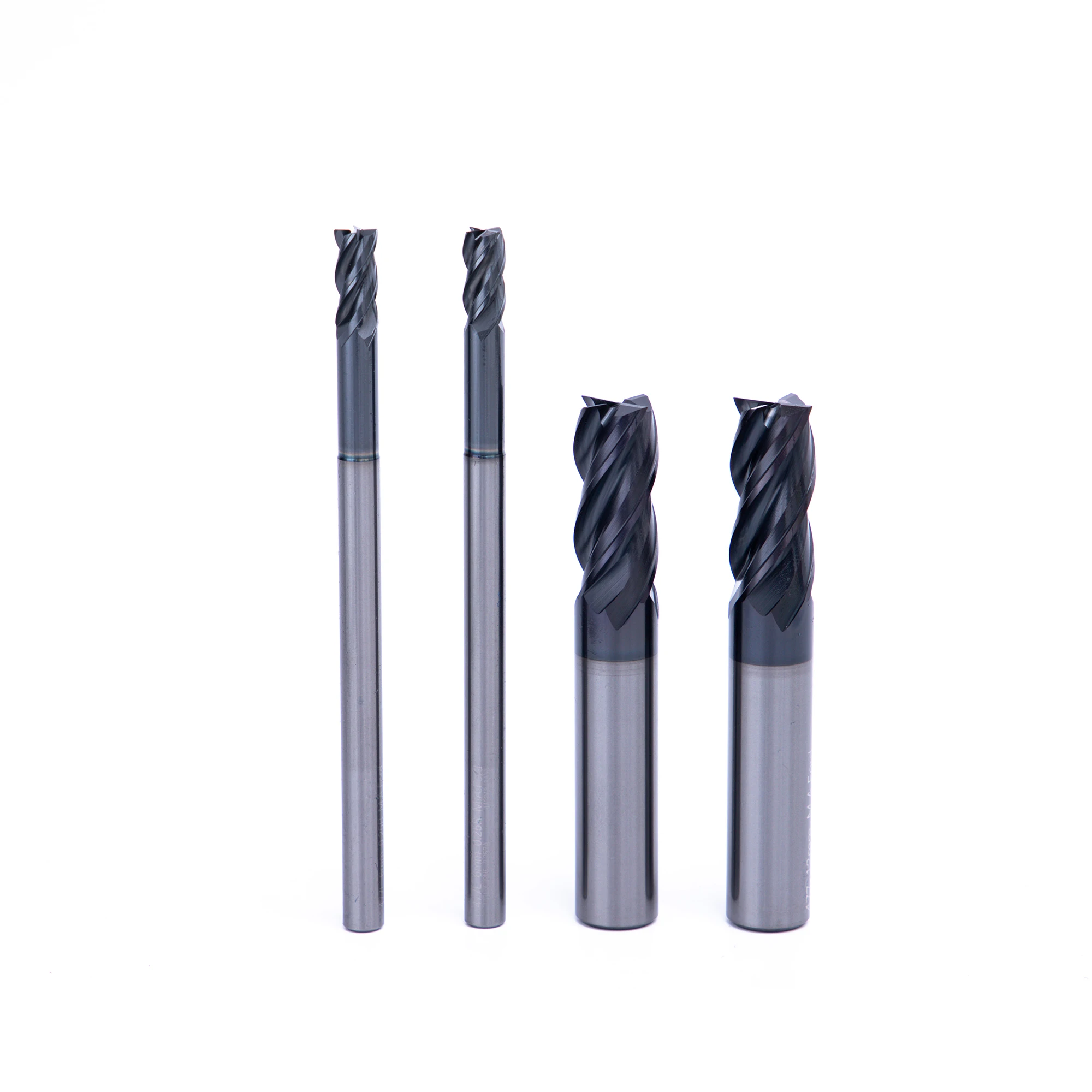 Hrc65 4 Flutes High Precision Flat Milling Cutter End Mill Blue Nano Coating Endmill