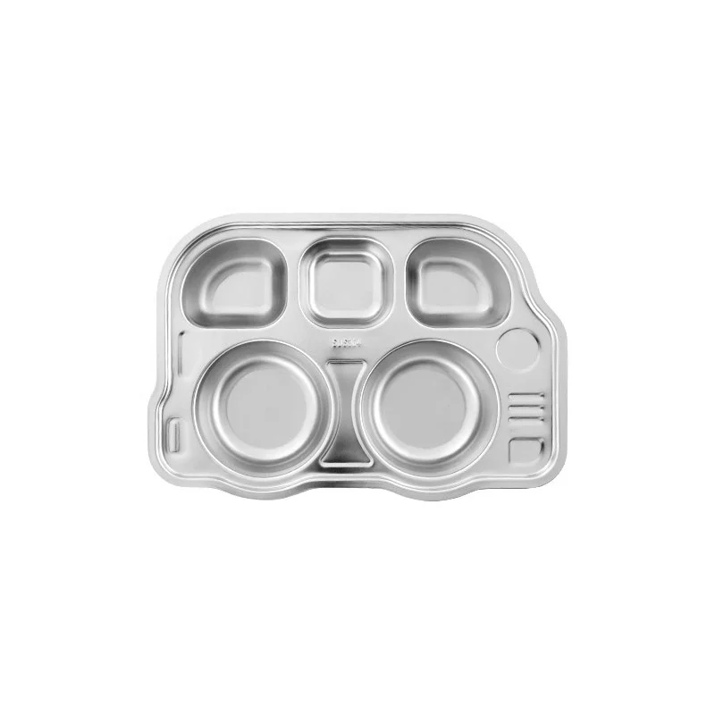 LYFLUCKY OEM/ODM Cute animal shaped stainless steel plates for use in the cafeteria