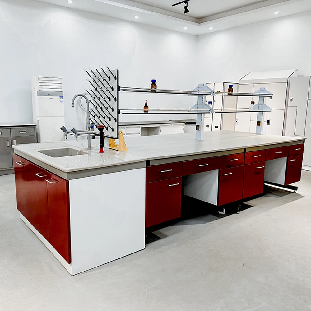 CARTMAY Laboratory Furniture Full Steel Trespa Worktop Chemistry Center Work Benches Biology Science Lab Student Tables