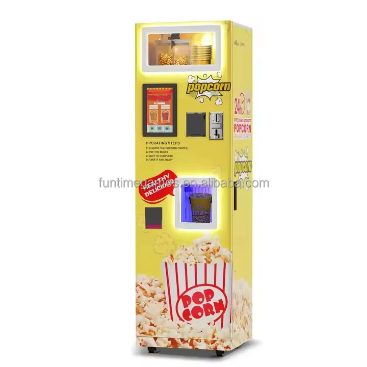 Sell 24 Hours Automatic Popcorn Vending Machines Free Manual Vending Machines