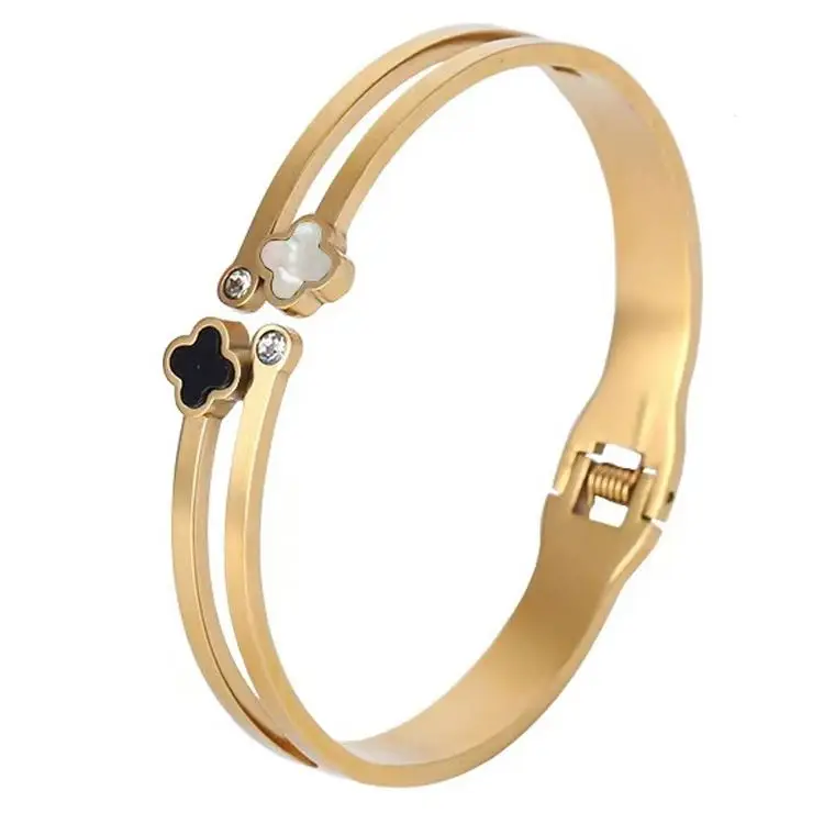 Luxury Woman Bracelet Two Tone Bracelets Cle Usb En Inspirational For Women Italian Link Charm Zirconia Gem Stone