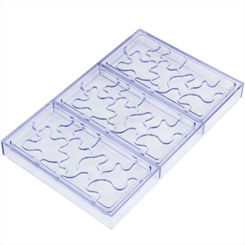 Non-stick BPA-Free High Quality Jigsaw Shape Chocolate Moulds Food Safe Plastic Clear Polycarbonate Chocolate Molds