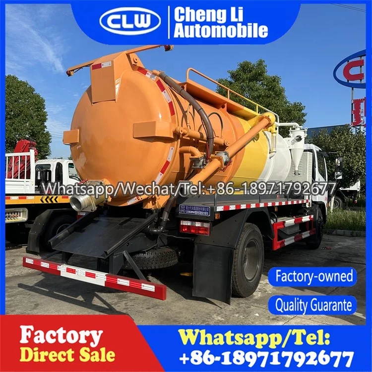 Dongfeng DFAC Small Sewage Suction Trucks 4X2 6CBM 6 Wheelers Vacuum Sewer Tanker Suction Truck