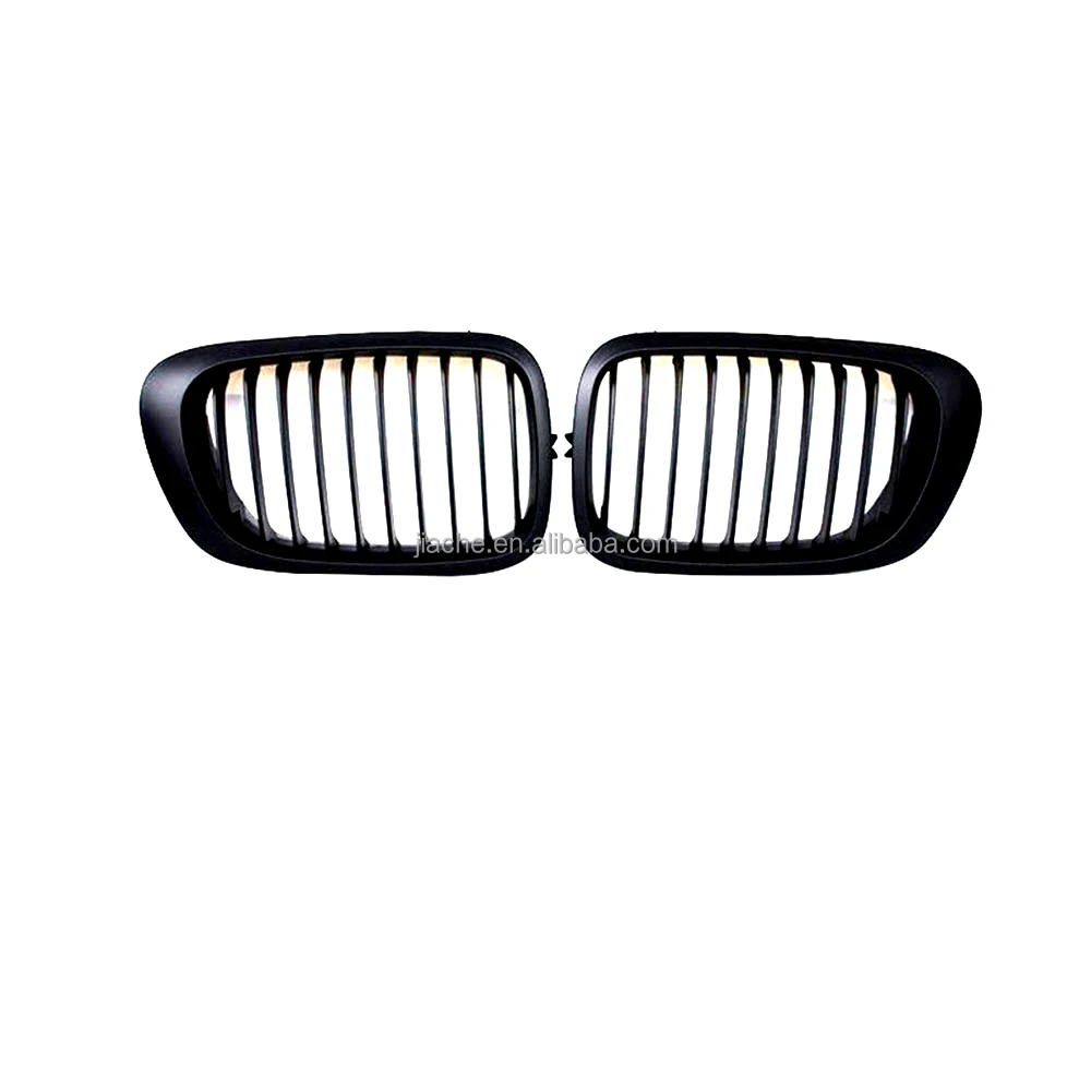 Front Kidney Double Slat Grill Mesh Grille Frame Covers For BMW 3 Series E46 4 Door 2Door Coupe 318I 320I 325I 330I 1998-2005
