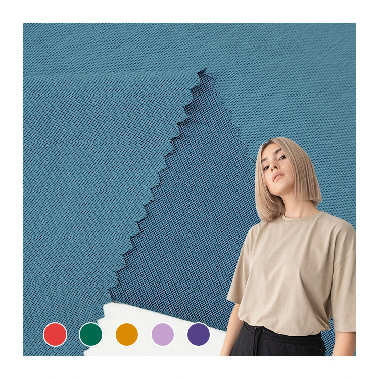Wholesale Knitted CVC Jersey Fabric Polyester Material By Rolls, Plain Dyed Soft Cotton Jersey Fabric For T-shirt/