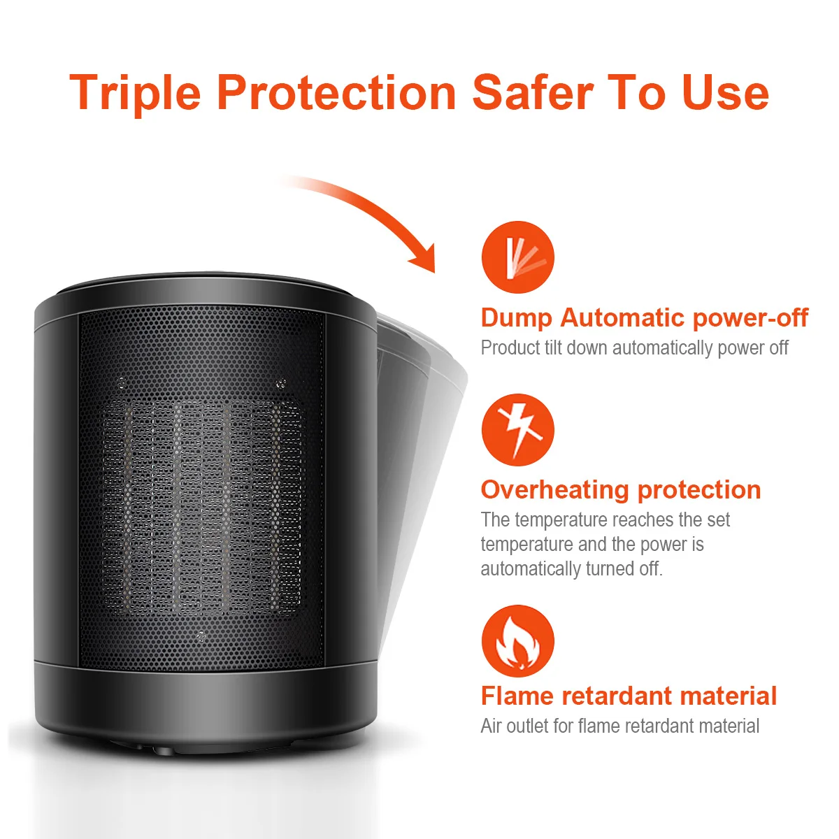 Amazon Бестселлер 1500 Вт Быстрое нагревание персональное удобное настольное мини домашнее офисное пространство тихий вертикальный ptc керамический нагреватель