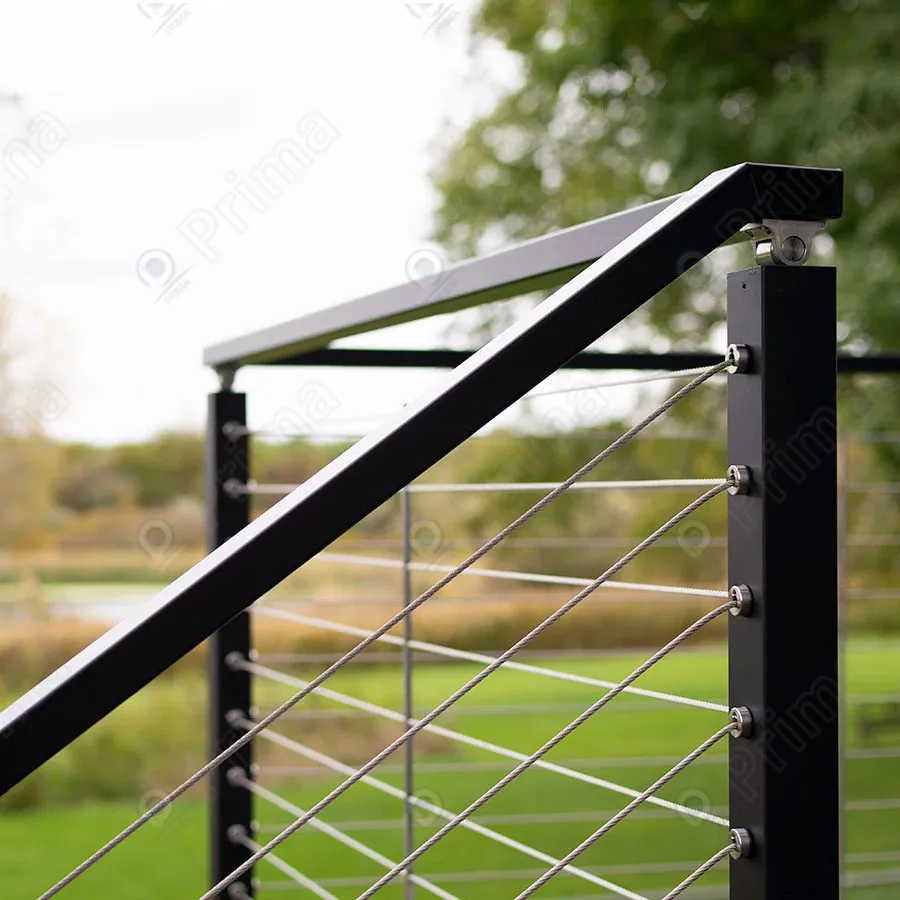 Prima outdoor decor Modern Designs wire cable Railing High Quality customized cable tension Stair Railing