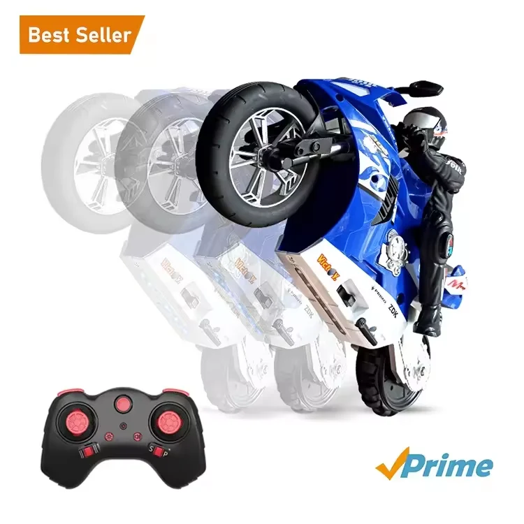 1:6 Rc Stunt Motorcycle Rc Stunt Car Toys 2.4g Remote Control Motorcycle For Kids With Lights 6-axis Gyroscope