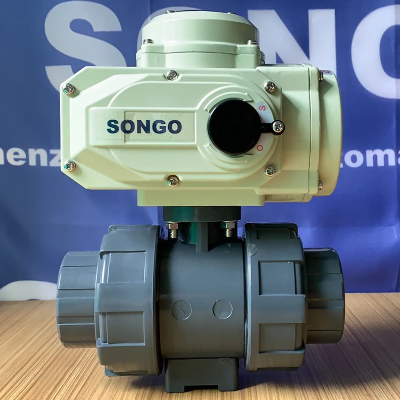 Водонепроницаемый двухсторонний шаровой клапан SONGO DN50 2 дюйма 12 В постоянного тока с ПВХ пластиковым