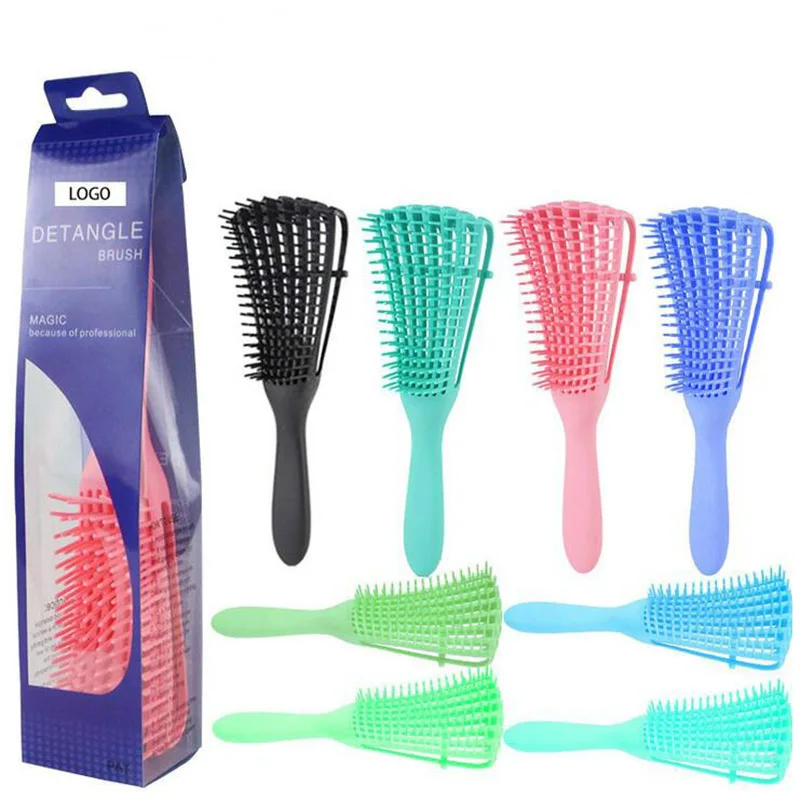 detangling brush for natural hair eight claw comb straight hair comb massage and fleecy detangling hair brush custom logo