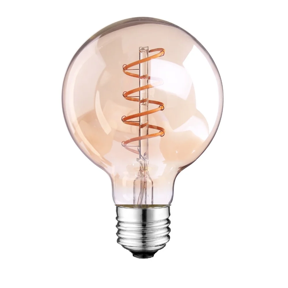 G95 opal 5w 6.5W  edison led filament bulb dimmable with durable plastic bulb cover