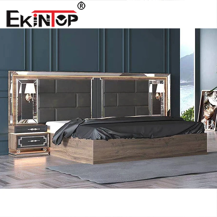 Ekintop Горячая Распродажа Новый дизайн king size кожаная кровать с