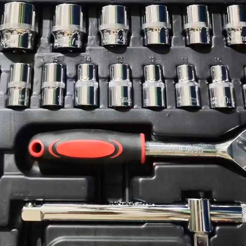 OEM Household Tool Kit for Home Improvement with Hammer Pliers Set Ratchet Wrench Socket Car Repair Tool Box