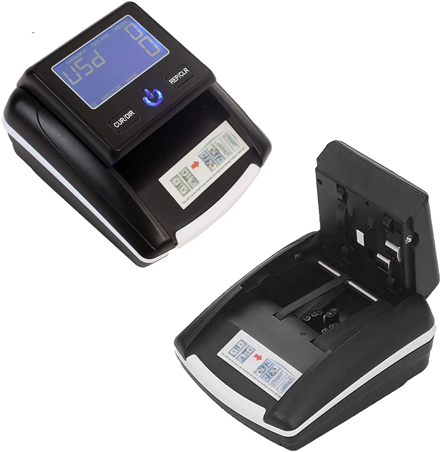 100% fake bill Detection Automatic Counterfeits Bill Detector for USD EUR Money in 4-Way Money Counters Machine
