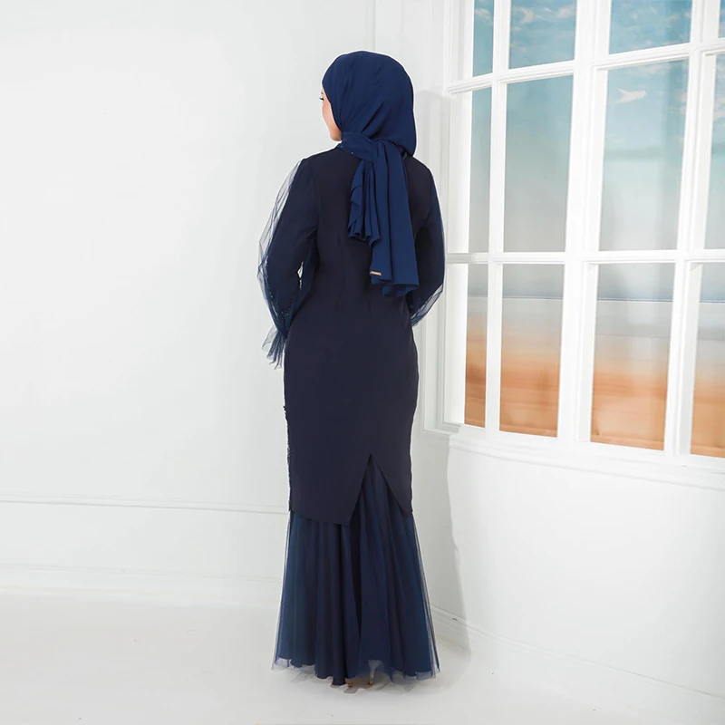 Новая красивая малайзийская юбка с длинным рукавом для девушек Kurung отдыха Baju Melayu длинная мусульманских женщин