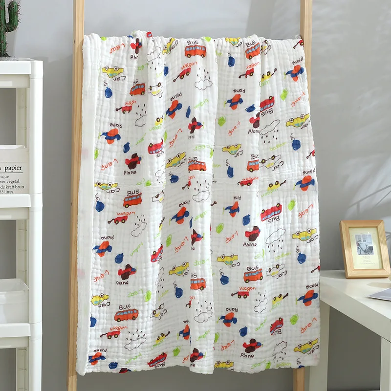 6-Layers 100% Cotton Muslin Soft Absorbent Baby Bath Towels Baby Muslin Blankets