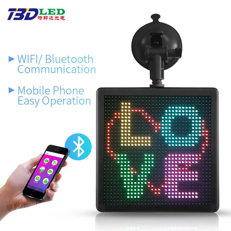 Portable P5 RGB 7 Color Led Display Car Emoticon Screen