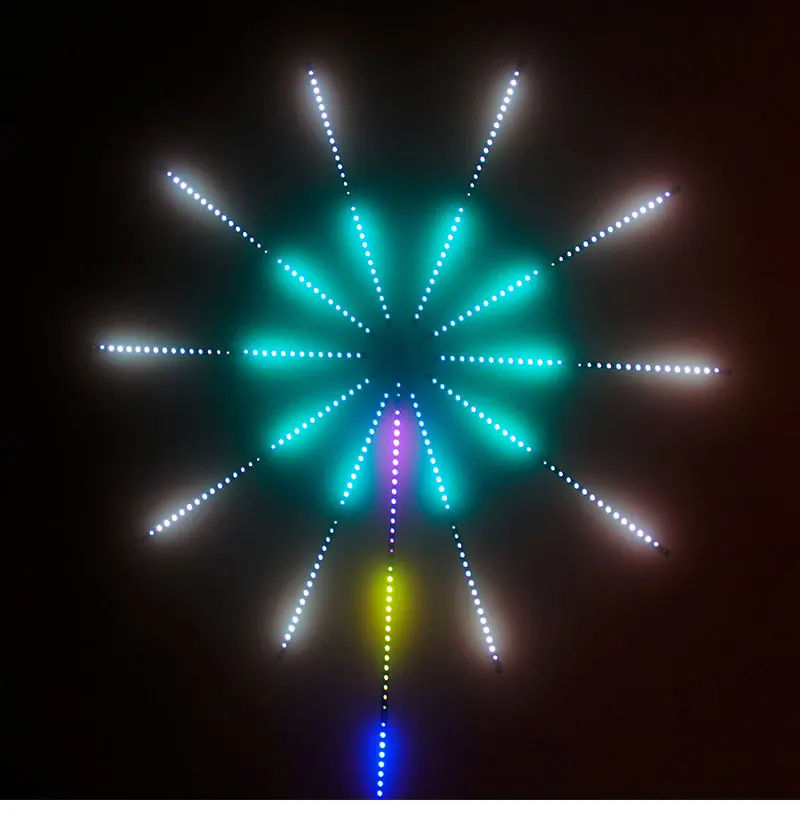 Digital IC Controlled RGB USB 5V WS2812B LED Strip Lightwave Fireworks Sound Control LED Christmas Fireworks Marquees Lights