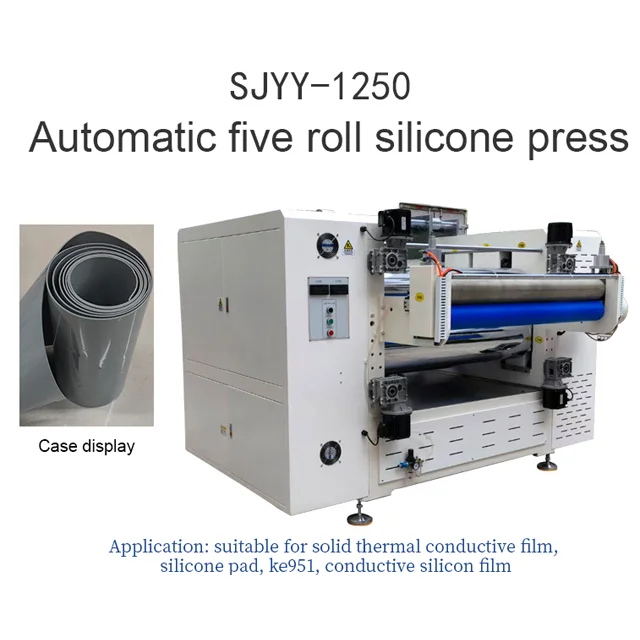 Automatic five-roll silicone calender equipment Semi-solid thermally conductive silica gel and phase change material production