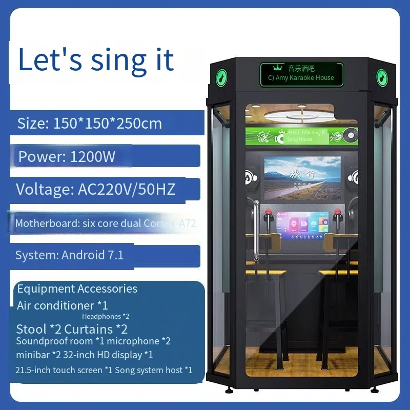 Wholesale Coin-Operated Electronic Jukebox Karaoke Singing Booth Metal Material for KTV Game Machine Arcade Mall Street Park