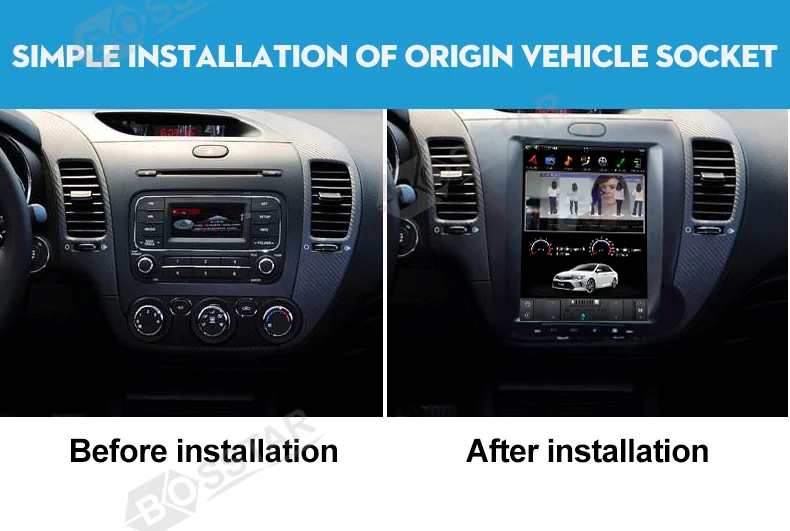 Car android radio tesla style for Kia CERATO K3 FORTE 2013 support wifi bt gps player