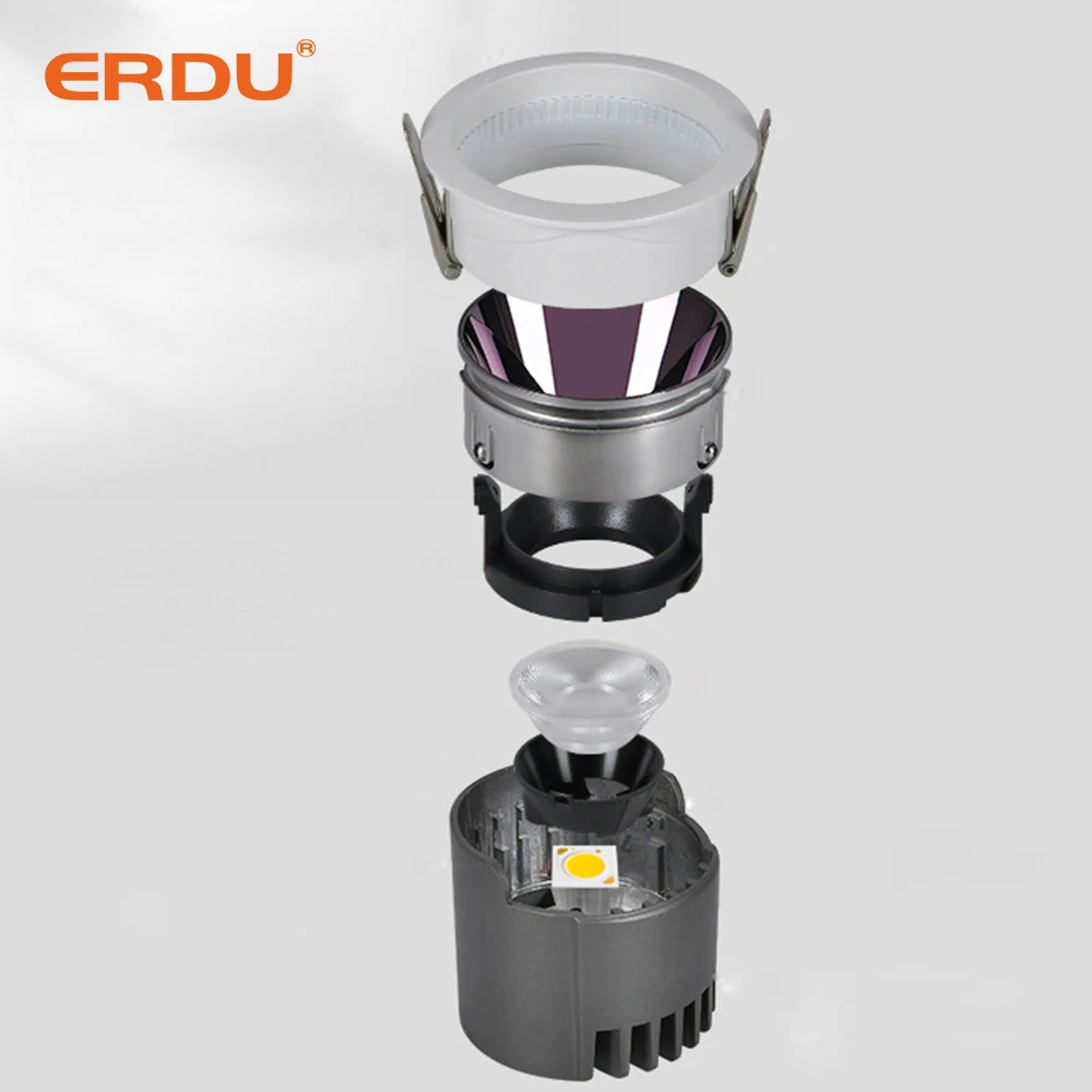 ERDU Recessed Mounted Round Spotlight 12w Led Downlights Spotlight Smart Home Light